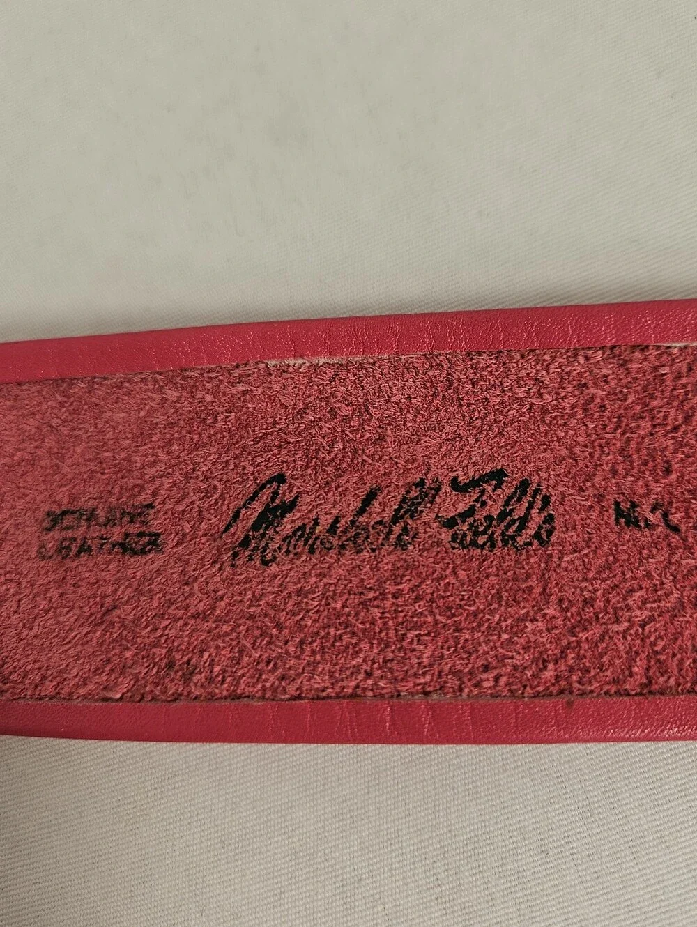 Marshall Field's Vintage Hot Pink Leather Wide Belt Wrapped Ring Buckle M/L